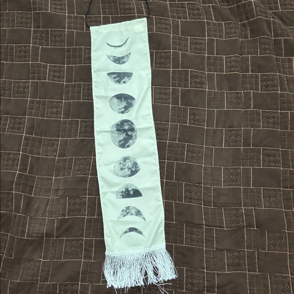 Moon Phase Wall Hanging Decor in Black and Cream
